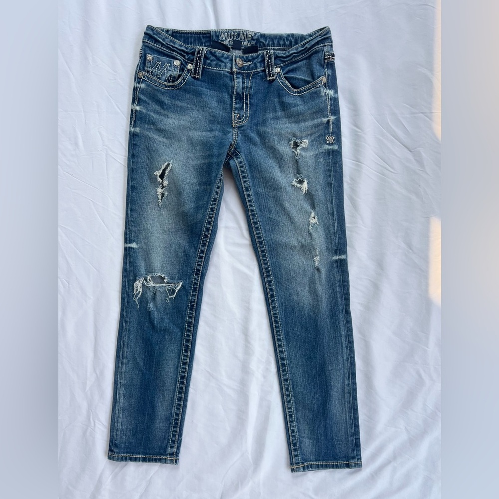 Miss Me Y2K Distressed Skinny Jeans Size 30 - Picture 2 of 7